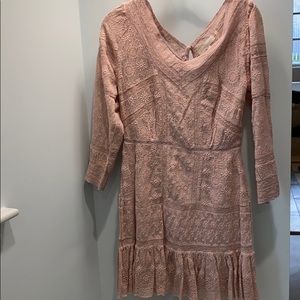 Love shack fancy short dress in mauve
